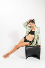 טאנק טופ לוגו עם גומי רחב בצבע שחור