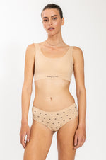 תחתון היפסטר לייזר קאט מונוגרם בצבע ניוד