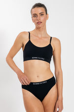 היי-לג ריב רחב אל-תפר בצבע שחור