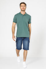 חולצה פולו עם כיס בצבע ירוק זית