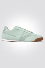 סניקרס נשים עור הפוך בצבע ירוק