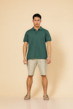 חולצה פולו פיקה בייסיק בצבע ירוק