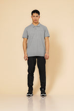 חולצה פולו פיקה בייסיק בצבע אפור