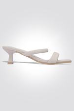 סנדל עקב נשים בצבע שמנת