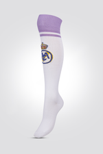 גרבי כדורגל לילדים מדריד בצבע לבן וסגול