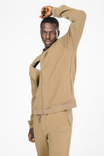 סווטשירט עם רוכסן צווארון כפול