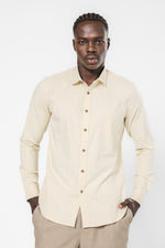 אוברשירט חלק בצבע שמנת