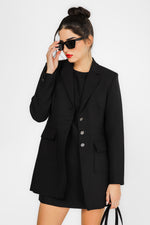 ג'קט ארוך בצבע שחור