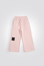 מכנסי טרנינג בגזרה רחבה בצבע ורוד