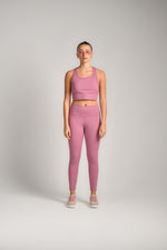 טייץ ספורט בגזרה גבוהה בצבע ורוד