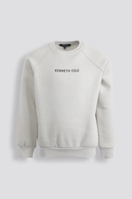 סווטשירט רגלן בגזרת אוברסייז בצבע אבן