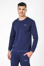 סווטשירט אינטרלוק בצבע נייבי