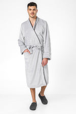 חלוק פלאפי לגברים בצבע אפור