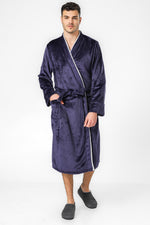 חלוק פלאפי לגברים בצבע נייבי