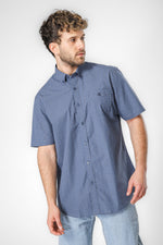 חולצה מכופתרת הדפס משבצות שרוולים קצרים