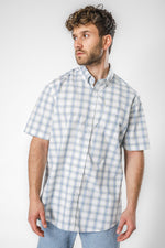 חולצה מכופתרת הדפס משבצות שרוולים קצרים