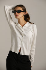 סריג קרדיגן בייסיק עם מחשוף עגול | קנת קול