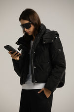 מעיל פוך קצר עם כובע נשלף | קנת קול