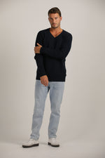 סריג רגלן צווארון וי | קנת קול