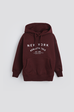 סווטשירט אוברסייז עם כובע קפוצ'ון | קנת קול