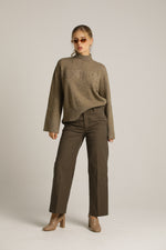 מכנסיים בגזרה ישרה עם מכפלת | קנת קול