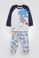 סט פיג’מת מעבר לילדים ארוכה דקה SONIC
