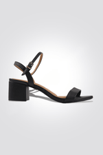 סנדל עקב מרובע בצבע שחור - MASHBIR//365