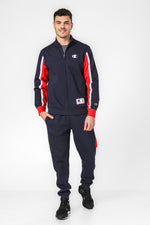 חליפה לגבר בצבע נייבי ואדום