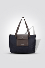 תיק צד לנשים M בצבע כחול כהה וחום