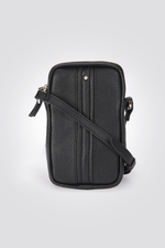 פאוץ' עור לטלפון נייד בצבע שחור