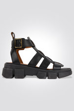 סנדלים לנשים PELLE TACCO SUP. 3 CM בצבע שחור