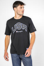 טישירט לגברים Crewneck בצבע שחור