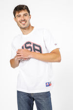 טישירט לגברים Crewneck בצבע לבן