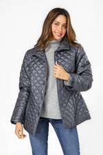 מעיל מרופד דק צווארון גבוה