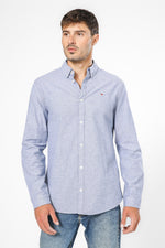 מכופתרת SLIM STRETCH OXFORD בצבע כחול