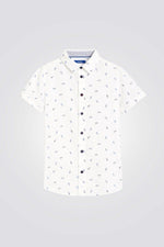 חולצה מכופתרת קצרה לילדים בצבע לבן - MASHBIR//365