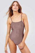 בגד ים שלם לנשים בצבע חום