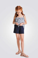 מכנסיים קצרים לילדות בצבע נייבי