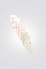 מארז 3 זוגות גרביים לתינוקות בגווני ורוד לבן ובז'