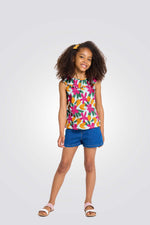 גופיה צבעונית עם הדפס פרחוני