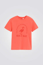 טישירט לילדים בצבע כתום עם הדפס