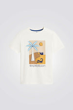 טישירט לילדים בצבע לבן עם הדפס