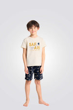 פיג'מה לילדים עם הדפס ספארי