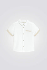 חולצה מכופתרת לתינוקות בצבע לבן