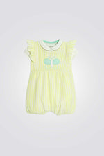 סט של אוברול ובגד גוף לתינוקות בצבע צהוב