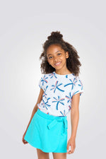 טישירט לילדות בצבע לבן עם הדפס