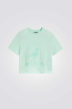 טישירט לילדות בצבע ירוק עם הדפס