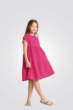 שמלה לילדות בצבע ורוד