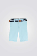 מכנסי ברמודה SLIM בנים בצבע תכלת