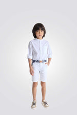 חולצה מכופתרת לילדים בצבע לבן